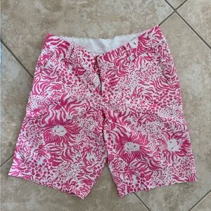 Lilly Pulitzer Pink and White Women's Shorts
